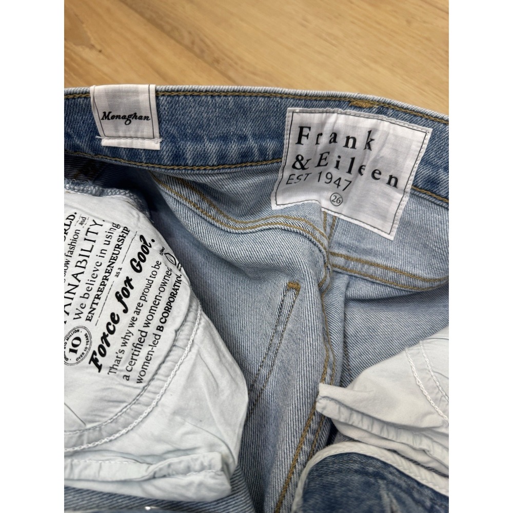 Frank & Eileen Monaghan High Rise Button Fly Raw Hem Jeans Size 26 - Picture 6 of 12